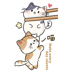 卡通筷子猫图案设计