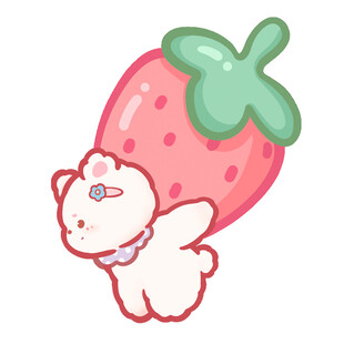 卡通草莓熊图案设计