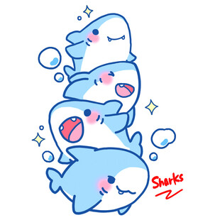 卡通叠叠鱼图案设计