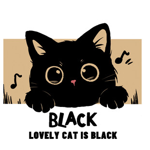 卡通英文猫图案设计