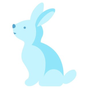 可爱小兔子插画扁平设计纯色背景