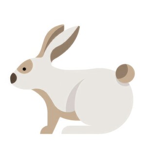 可爱小兔子插画扁平设计纯色背景