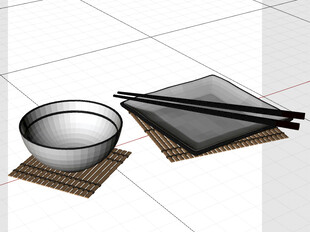 C4D模型 日式餐具