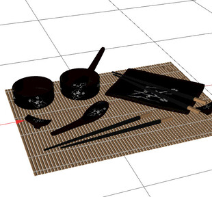 C4D模型 日式餐具