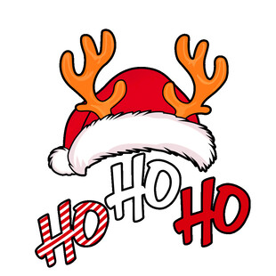 卡通鹿头英文图案