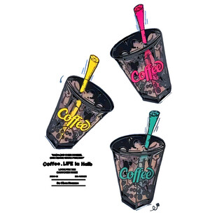 卡通珍珠奶茶图案设计