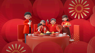 红色喜庆春节除夕祝福海报