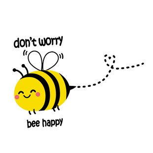 卡通英文蜜蜂图案设计