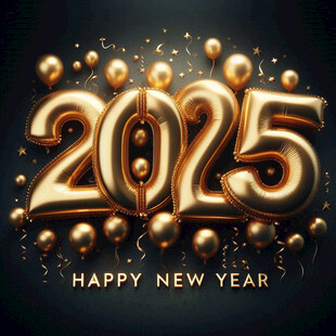 2025金色立体艺术字