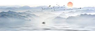 新中式抽象意境水墨山水