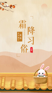 简约霜降习俗海报