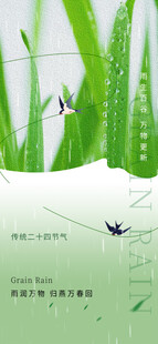 谷雨节气宣传海报展板