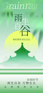 谷雨节气宣传海报展板