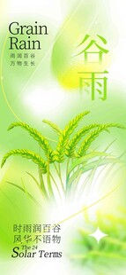 谷雨节气宣传海报展板