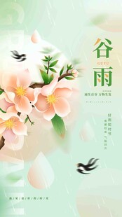 谷雨节气宣传海报展板