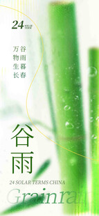 谷雨节气宣传海报展板