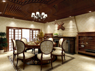 美式餐厅效果图 