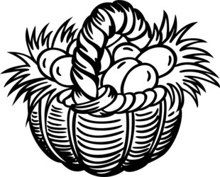 鸡蛋篮子简笔画