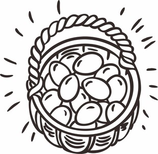 鸡蛋篮子简笔画