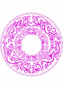 圆形复古花纹