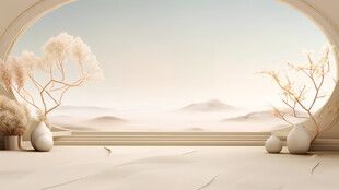 水墨国潮风山水中式中国风背景