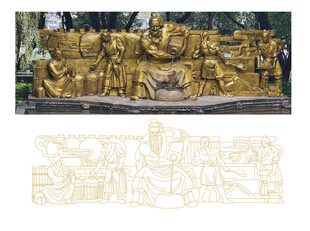 茅台镇 酒鬼线条图