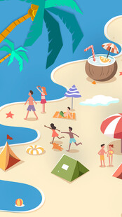 海滩派对海报素材