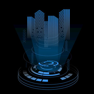 蓝色商务全息投影图标