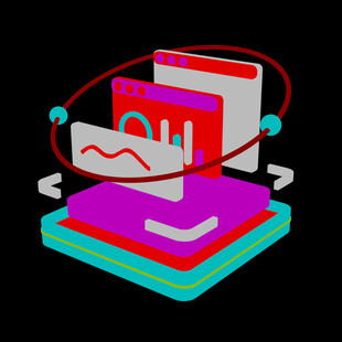 3D立体互联网图标