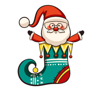 圣诞老人卡通小丑