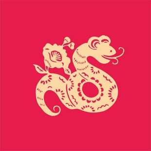 2025年蛇年剪纸图腾矢量图案