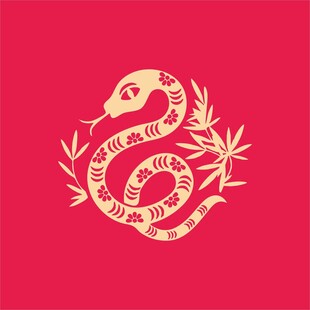 2025年蛇年剪纸图腾矢量图案