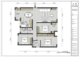 室内设计全屋定制平面布置彩平图