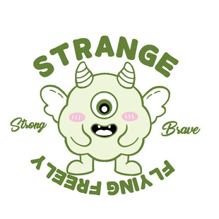 卡通精灵怪兽印花图案