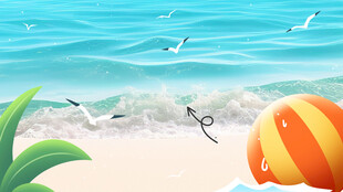 夏日海滩海报素材