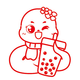 卡通蛇IP 吉祥物 线稿插画 