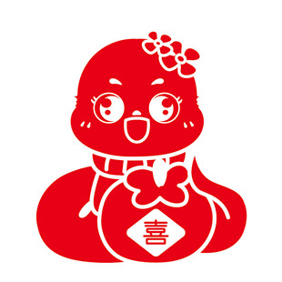 卡通蛇IP 吉祥物 线稿插画 