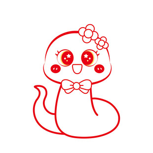 蛇年插画 蛇可爱线稿 蛇年图片