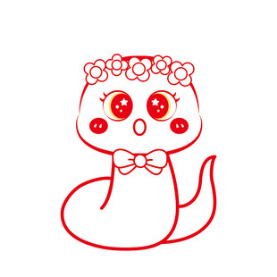 蛇年插画 简笔画线稿 新年图片