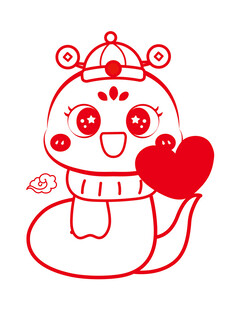 蛇年插画 简笔画线稿 新年图片