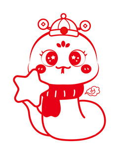 蛇年插画 简笔画线稿 新年图片