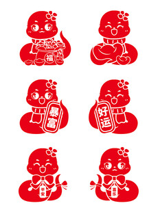 蛇年插画 简笔画线稿 新年图片