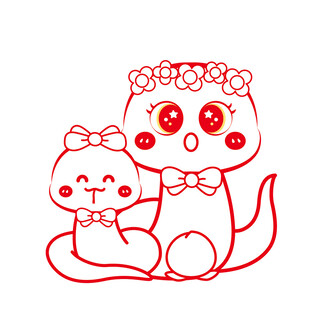 蛇年插画 简笔画线稿 新年图片