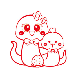 蛇年插画 简笔画线稿 新年图片