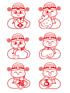 蛇年插画 简笔画线稿 新年图片