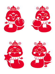 蛇年插画 简笔画线稿 新年图片