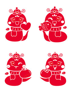 蛇年插画 简笔画线稿 新年图片