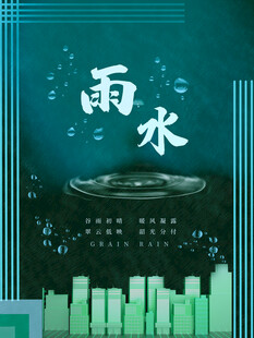 雨水节海报展板素材