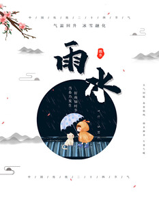 雨水节海报展板素材