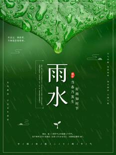 雨水节海报展板素材